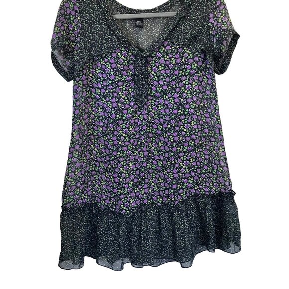Confess Liberty Floral Cottage Farmhouse Babydoll Sheer 90's Mini Dress. Size‎ S - Picture 2 of 10